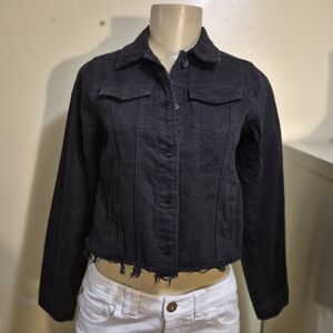 Tractr Black Denim Crop Jacket S